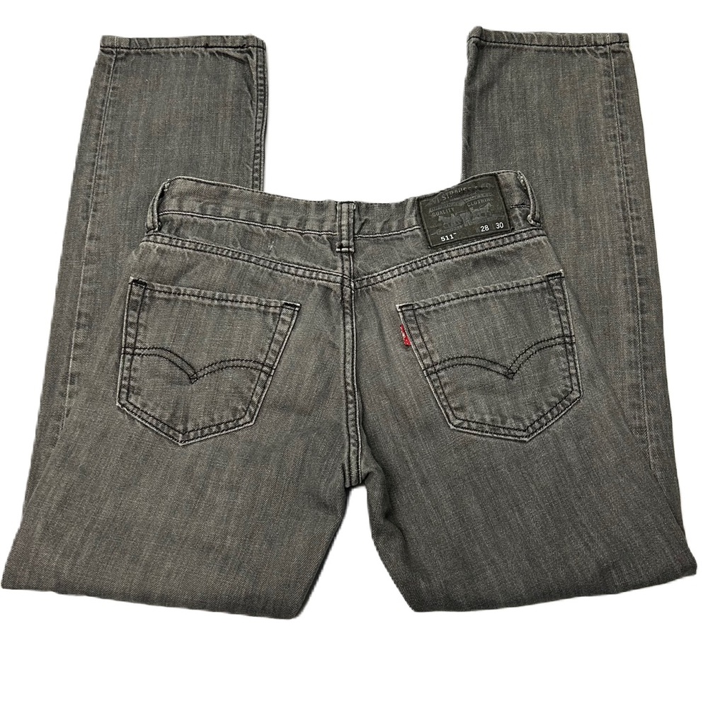 Levis 511 Mens Skinny Jean‎ 28x30 Slim Fit Straight Zip Fly Light Gray Wash